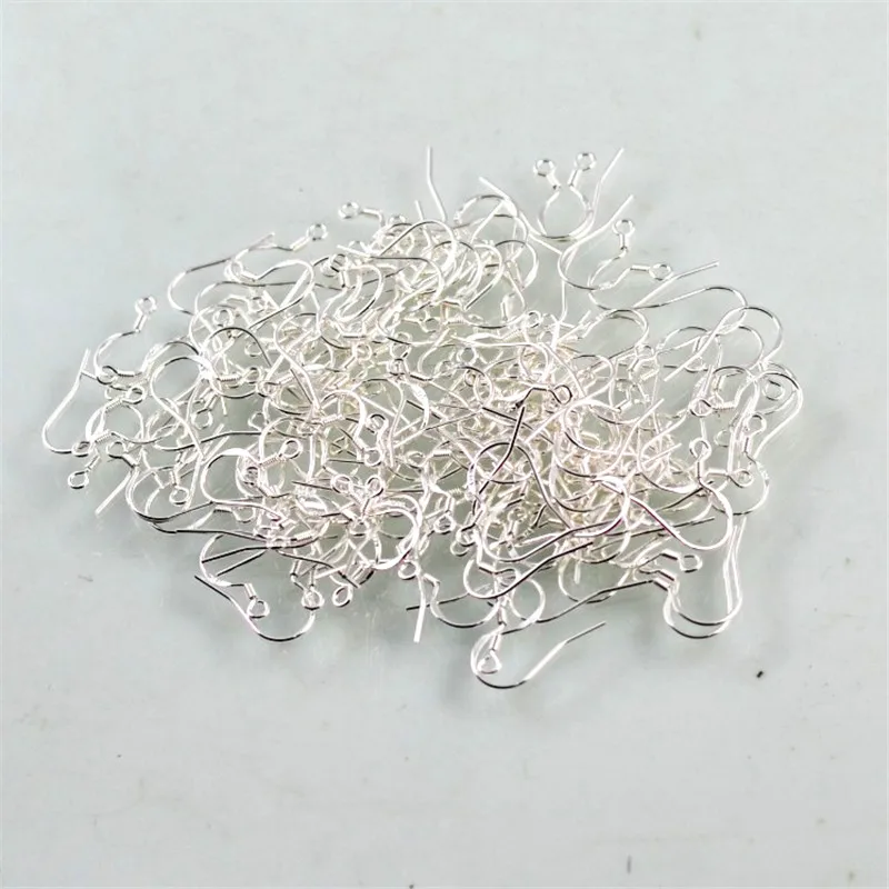

Wholesale 50PCS sterling silver component 15mm 925 sterling silver earring hooks earring wire silver925 accessory FY-04