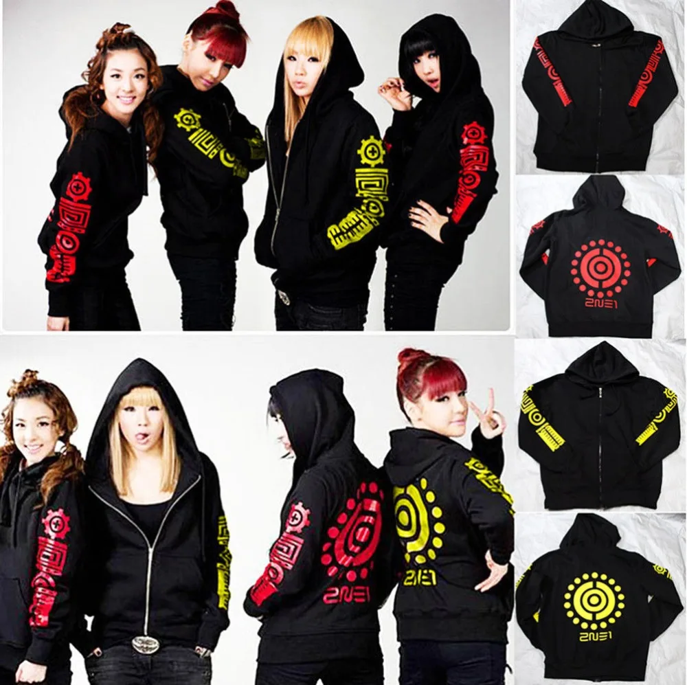 

Mainlead KPOP 2NE1 Hoodie Minzy Sandara Park Bom CL Cap Unisex Coat