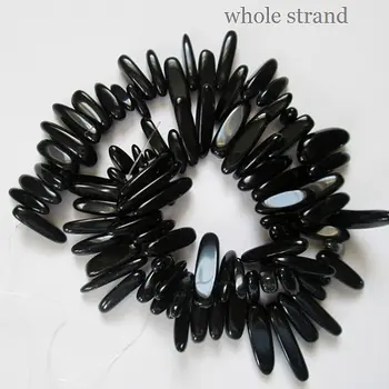 

Genuine Black Onyx smooth stick beads in 4x12mm-6x25mm - Gemstone Beads - Full Strand 16"