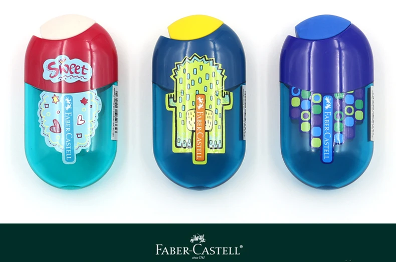 Faber Castell 1835 двойной цвет карандаша точилка мультфильм маленький резиновый комбо