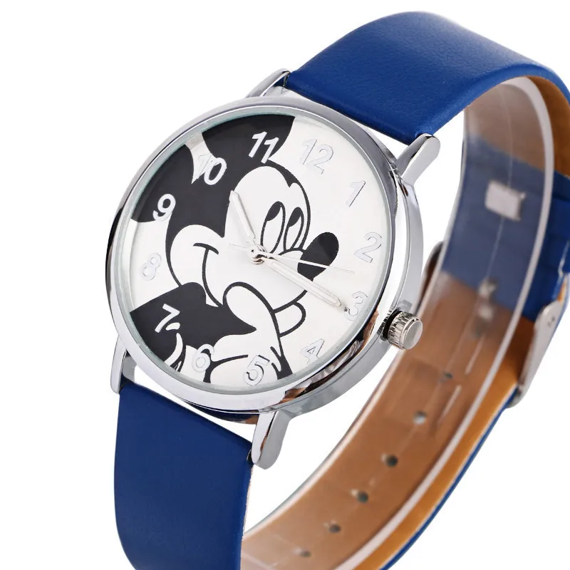 Детские крутые часы с Микки-Маусом для мальчиков и девочек модные кварцевые часы с ремешком в подарок
