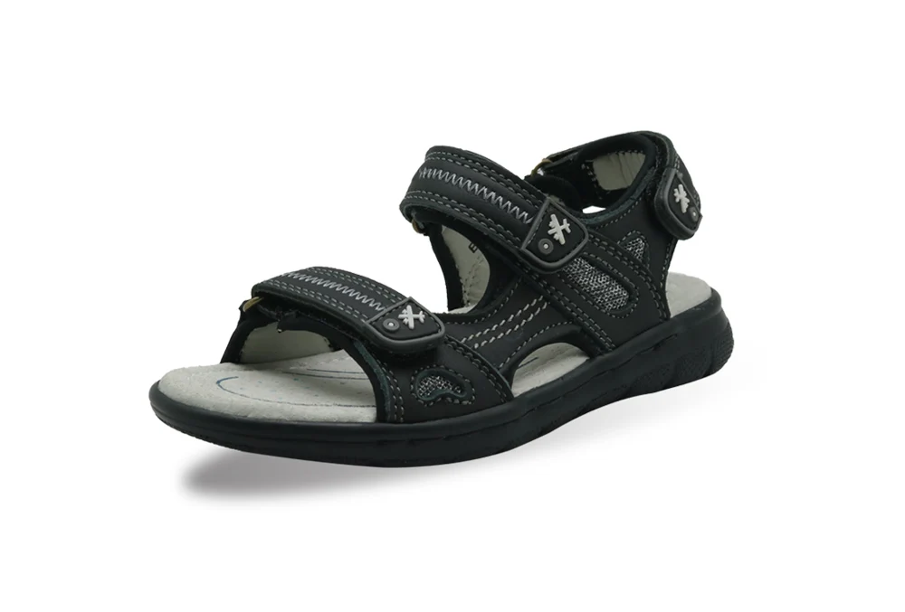 Apakowa/брендовая новая обувь для больших детей; пляжные сандалии из натуральной кожи для мальчиков; ортопедическая детская обувь на плоской подошве; европейские размеры 26-31