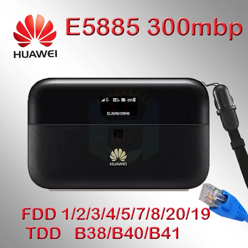 Роутер huawei e5885 4g rj45 cat6 300 Мбит/с 3g Wi Fi карманная точка доступа sim карта Ethernet 6400 мАч