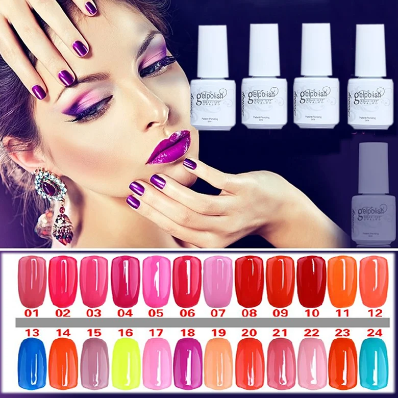 No.01-24 5 мл MINI Pack 2017 Фирменная Новинка GelPolish Soak Off UV Гель для ногтей База Top Coat