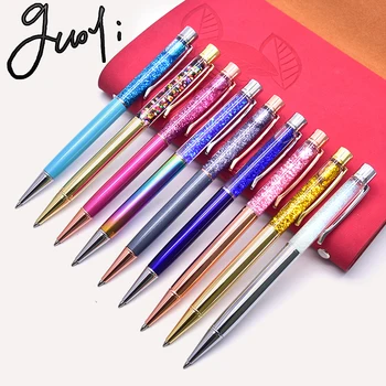 

Guoyi D071 copper crystal Quicksand Pen Metal high-end business office gifts and corporate logo customization signature pen