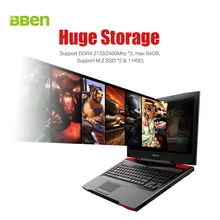 Bben 17.3 «Wi-Fi портативных компьютеров bluettoth IPS 1920×1080 P i7-7700HD Процессор GTX1060 6 ГБ GDDR5 16 ГБ DDR4 Оперативная память, 256 ГБ SSD, 2 ТБ HDD