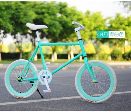 Бренд фиксированный велосипед 20 дюймов колеса 50 см Рама задняя педаль тормоза мини велосипед Открытый Спорт BMX Bicicleta - Цвет: 40mm Green White