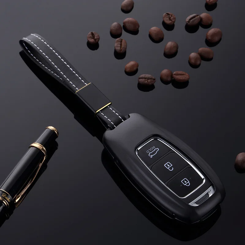 

Aluminum Alloy Car Key Case Shell Cover For Hyundai i30 Ix35 Solaris Azera Elantra Grandeur Ig Accent Santa Fe 2017 2018 Cover