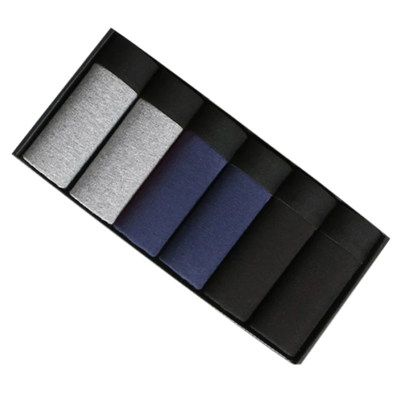 Black blue gray Нижнее белье, мужские трусы, боксеры, хлопок, мужские дышащие эластичные шорты, боксеры, мужские трусы под брюки, vete men t homme bokserki - Цвет: Black blue gray