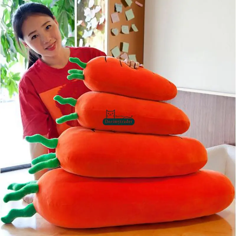 Dorimytrader New Lovely Soft Cartoon Carrot Plush Pillow Simulated Anime Carrots Cushion Doll Vegetables Toy 39inch 100cm DY61728 (14)