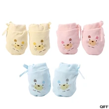 Прямая поставка и хлопковые детские анти царапающиеся перчатки защита на Кроватку Новорожденного лица царапины варежки 0-3 м May06