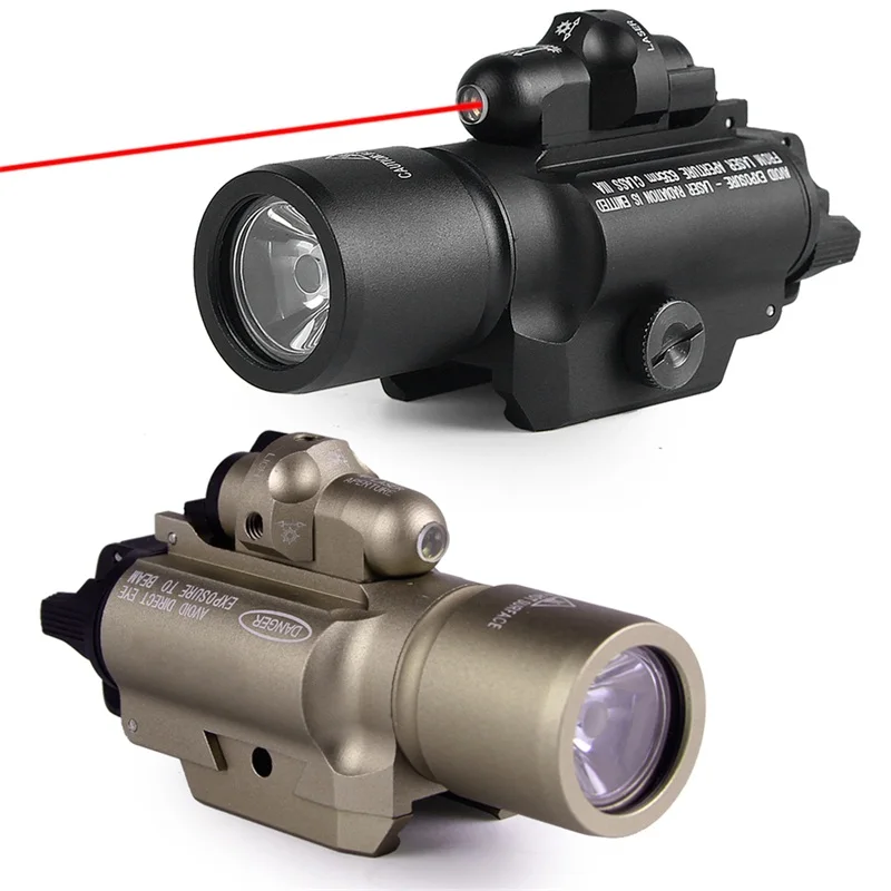 Tactical X400 LED Handgun Flashlight Weapon Light With Red Laser Sight Combo For Airsoft Hunting Shooting (26)