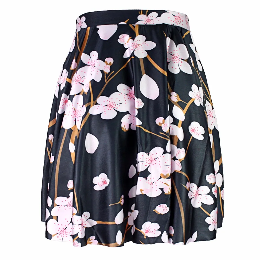 Розовые юбки с цветочным принтом, винтажный стиль, женские летние плиссированные черные юбки, зеленый, желтый, серый цвета, 2xL, 3xL, 4xL