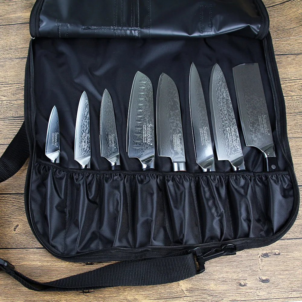 SUNNECKO 8 шт. наборы поварских ножей 8 лотов поварской Мягкой рулонной сумки без ножа Прочный плечевой ремень с ручками практичные инструменты Сумки
