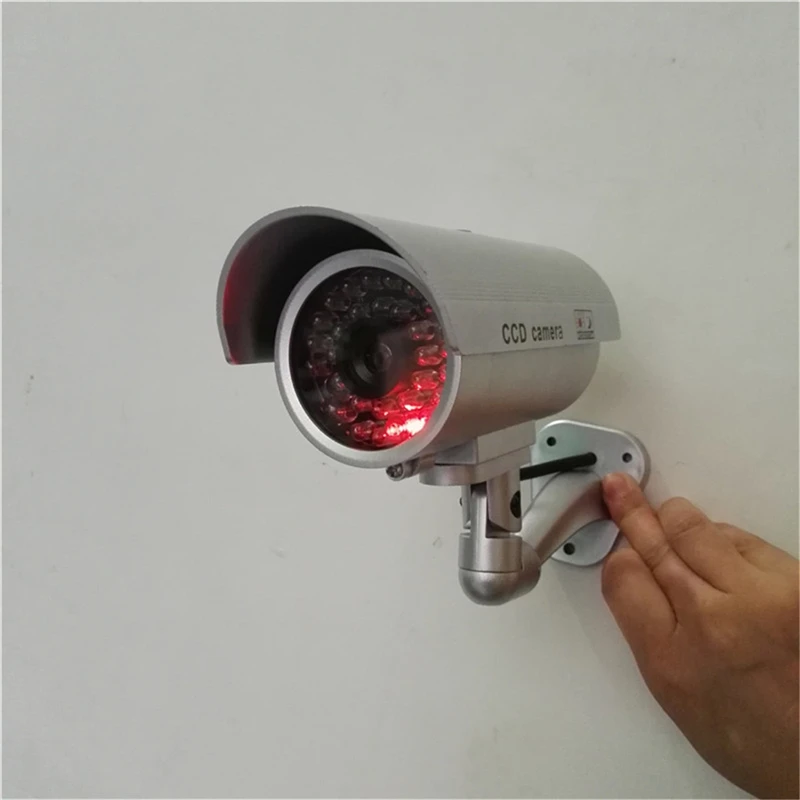 

OWGYML Waterproof Dummy Camera Outdoor Indoor Security CCTV Surveillance Camera Flashing Red LED Bullet Fake Security Camera