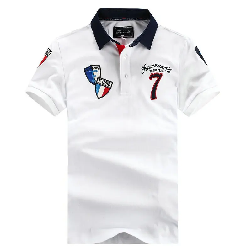 

Brand Faconnable Embroidery Men's Polo Short Sleeve Shirts For Men Business Eden Social Shirts Classical Male Park Polo Shirts