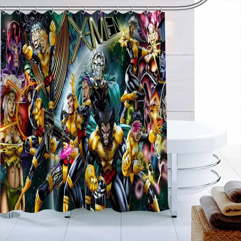 X Men Custom Shower Curtain 3D Waterproof Polyester Fabric Bath Curtain High Defintion Printing
