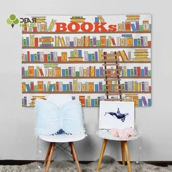 

Dearhouse Book On The Shelf Wall Hanging Wall Decor Wall Décor Bedspread Tapestry Coverlet Sheet Scarf Window Curtain