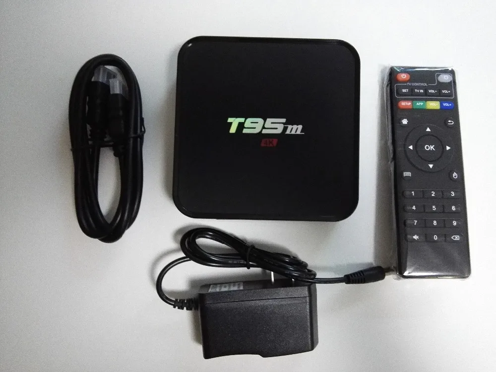 Amlogic s905x android tv box t95m Amlogic Quad Core1GB/8 GB H.265 4K медиаплеер