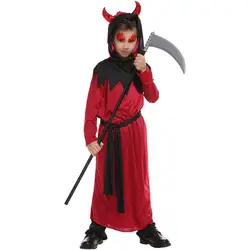 Шанхай история детей Хэллоуин Карнавальный костюм красный костюм для косплея дьявол мальчик Fiend дьявол, демон косплей детей