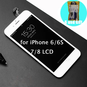 

[6 USD GIFT] Screen Replacement with LCD for iPhone 6 6S 7 8 Display on 66S78 Panatalla Black White Color