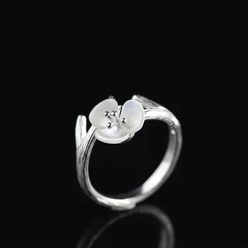 

S925 silver jewelry handmade fashion lady ring opening of Tradescantia shells