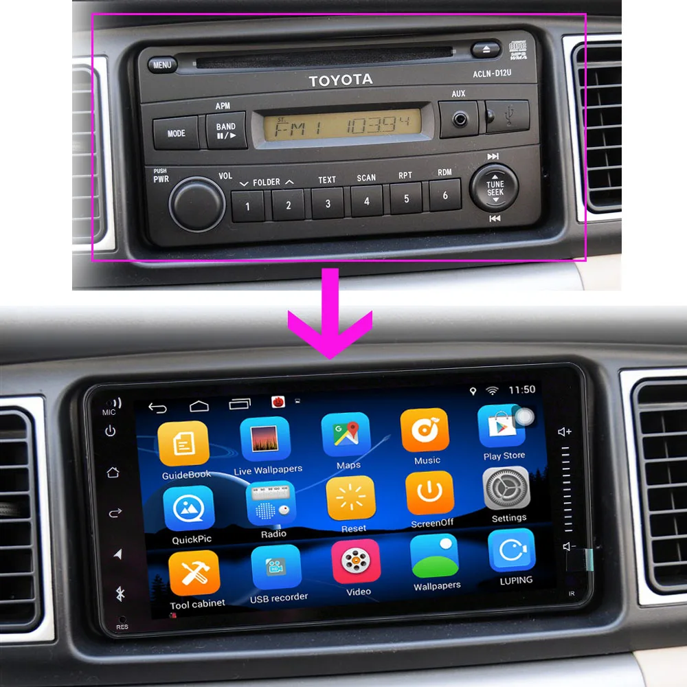 Sale 2 din Car Android Gps Radio Player For Toyota Camry Viso Corolla Wish Altis 4500 Nissan Size 200*100 AUTO Gps Android car dvd 2