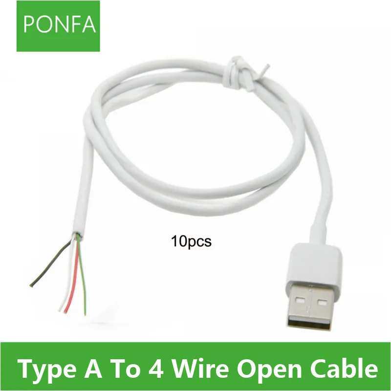 

10PCS Usb 2.0 Type A Male To 4 Wire Open Cable For DIY Welding Welding