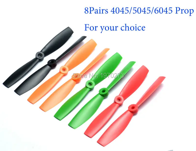 

8 Pair Red Green Orange 4045 5045 6045 Black Propeller CW/CCW Props 4" 5" 6" For QAV250 250 RC Quadcopter