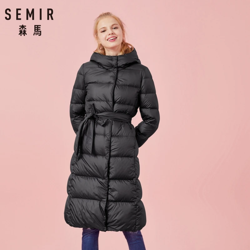 Acheter SEMIR femmes hiver mode doudoune épais chaud manteau dame coton veste longue jaqueta hiver veste avec capuche Feminina