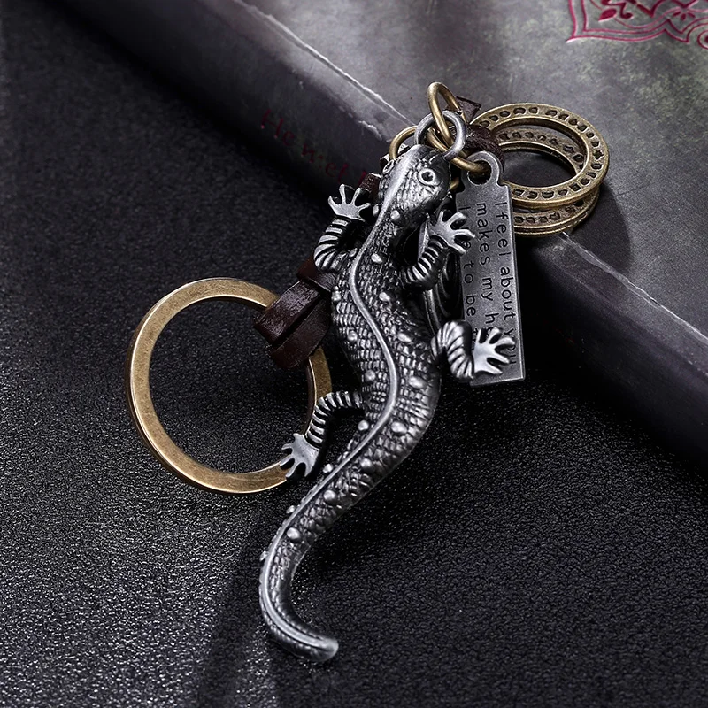 

Lizard Gecko Animal Pendant Keychain Leather Key Chains Men's Keychains Charms For Women Luggage Tag Handbag Accessories