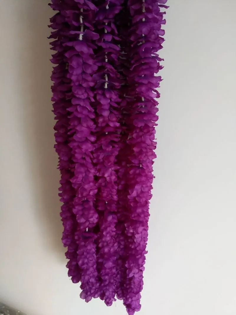 30 шт./партия элегантные лозы орхидеи каждая полоса 79 дюймов длинный шелк искусственный цветок венки для украшения свадебной вечеринки - Цвет: dark purple