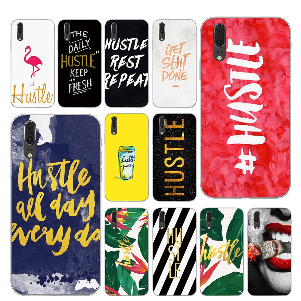 

Hustle HIPHOP Text Phone Case for Huawei P30 P20 P10 Mate 10 20 Pro Lite Cover