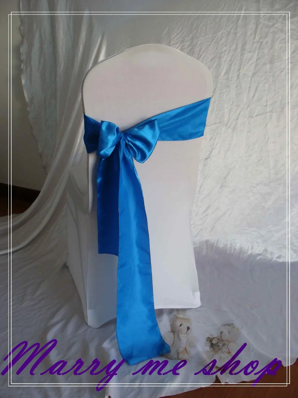 100 Sapphire Satin Chair Sash For Wedding Chair Sashes wedding