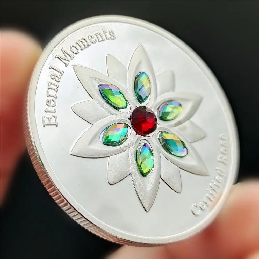 

Eternal moment edelweiss silver coins collectibles original with holder