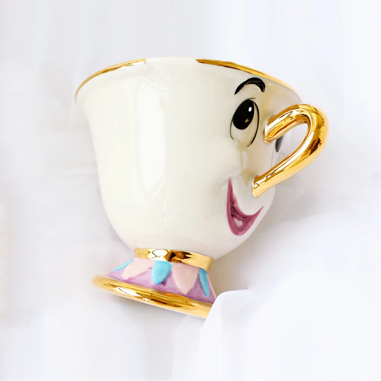 Disney Chip Cup Mug Beauty & The Beast Tea Coffee Christmas Novelty Gift PK 1/2 