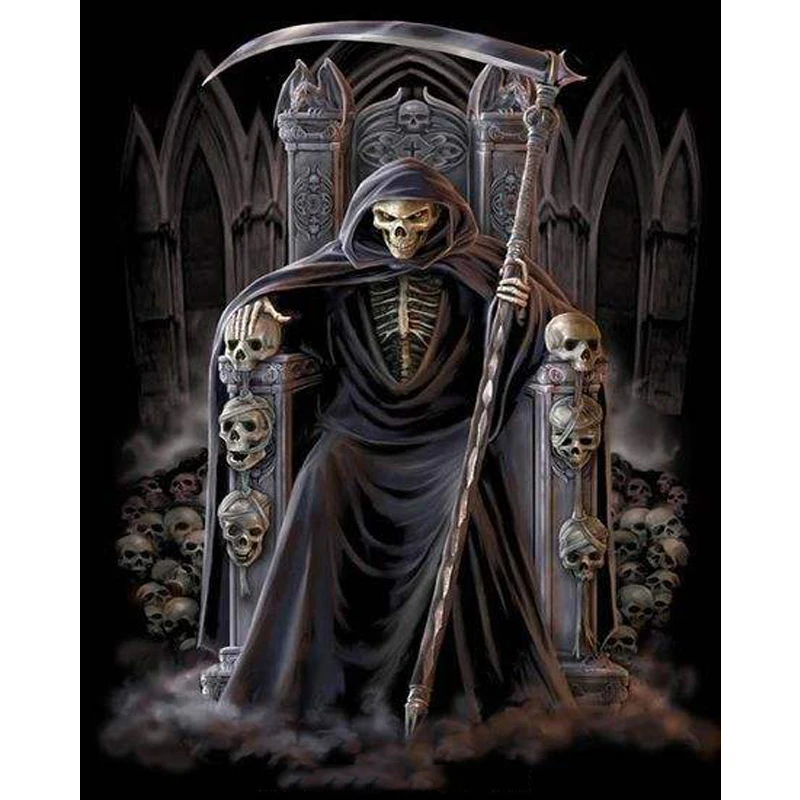 

DIY Diamond painting Cross Stitch,grim Reaper 5d Diamond Embroidery full square Rhinestones Y2033