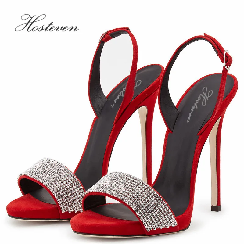 

Hosteven Women's Shoes Fashion High Heels Sandals Woman Ladies Students Wedding Shoes Crystal High Heeled Pumps Size 34-46
