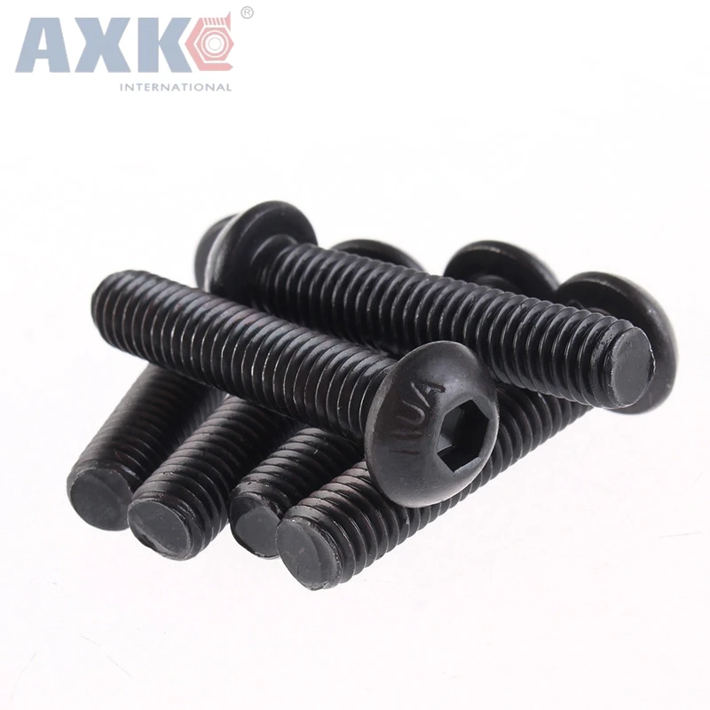 AXK 40 шт. M2 M3 M4 ISO7380 сплав Сталь 10 9 уровень черный шестигранником кнопку Колпачковая
