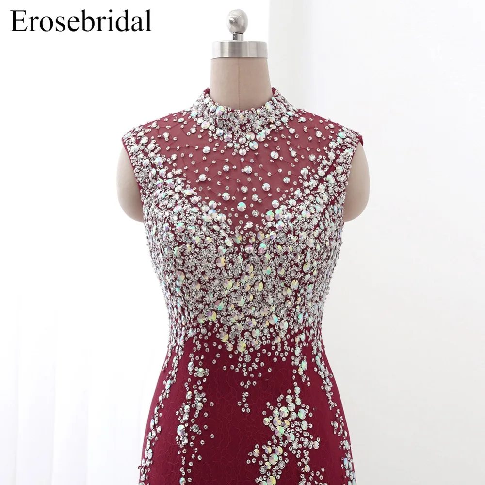 [In Stock] Formal Dress Women Elegant Evening Dress Long 2019 Red Royal Blue Mermaid robe de soiree Sparkly Beaded Sweep Train