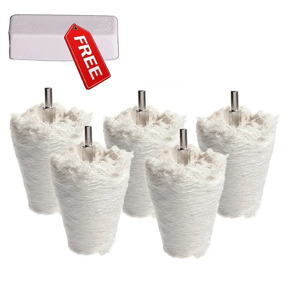 SPTA Buffing Polishing Pad Mop Cone Shaped Wheel With 1/4inch (6mm