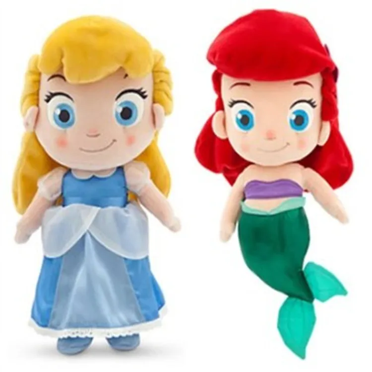 

Hot 1pcs 30cm Plush Doll Princess Doll Cinderella Plush Toy The Little Mermaid Soft Stuffed Doll Soft Baby Toy Birthday Gift