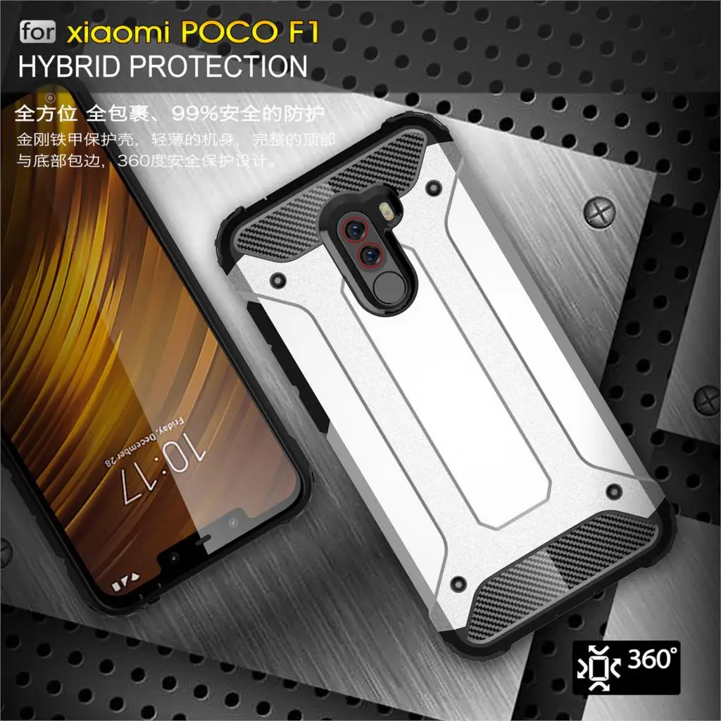 HATOLY Coque Xiao mi Pocophone F1 чехол mi Little F1 Тяжелая Броня тонкий жесткий резиновый чехол силиконовый чехол для Xiao mi Pocophone F1 6,2"