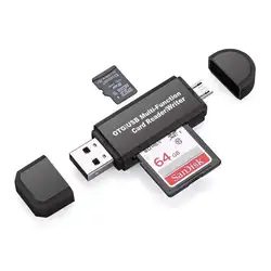 2 в 1 OTG USB 2,0 кардридер SD Micro SD TF смарт-карта памяти адаптер Аксессуары для ноутбуков ПК смартфон стандарта OTG кардридер