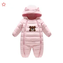 Winter Baby Rompers Thicken Warm Down Girls Boys Hooded Jumpsuit Newborn Outwear Coat Infant Embroidery Snowsuit Baby clothes newborn baby rompers 2018 christmas clothes winter boys and girls warm infant snowsuit kid ski suit jumpsuit children outerwear