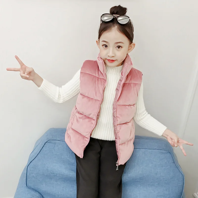 

Kids Girls Winter Vest for Girls 4 6 8 10 to 12 Years Zipper New Velvet Black Thicken Coat Kids Cardigan Winter Clothes 5L11B