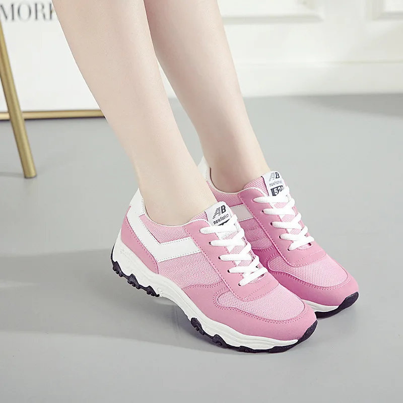 

New Net Sneakers for Female Students Low-upper Casual Shoes for Female Non-skid Laced Running Shoes