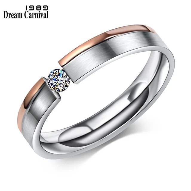 DreamCarnival1989 Two-tone Color anel de noivado for Men and Women Zircon Anillo DreamCarnival1989 Two-tone Color anel de noivado for Men and Women Zircon Anillo