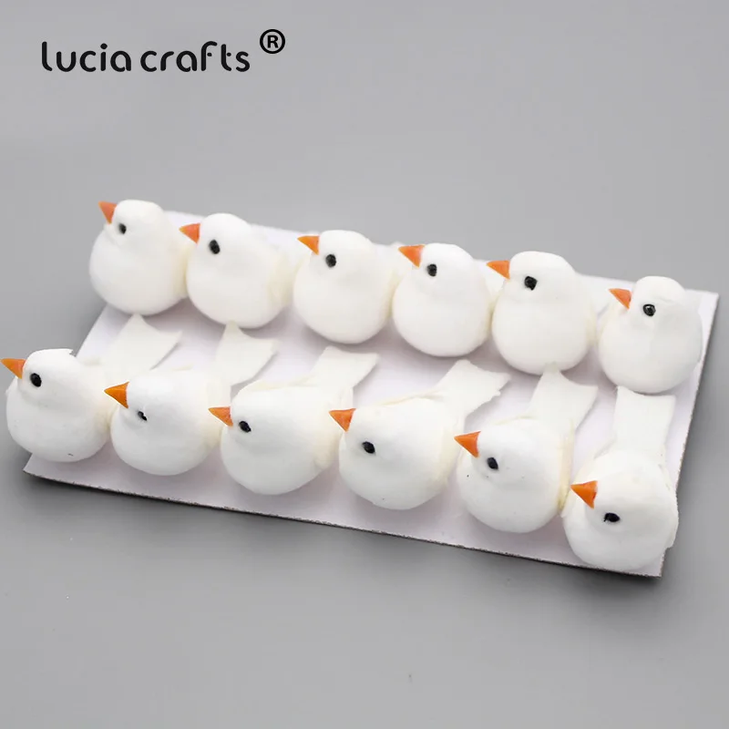 Lucia crafts 12 шт./лот 2 5*5 см пенопластовые Искусственные Птицы вечерние ринки
