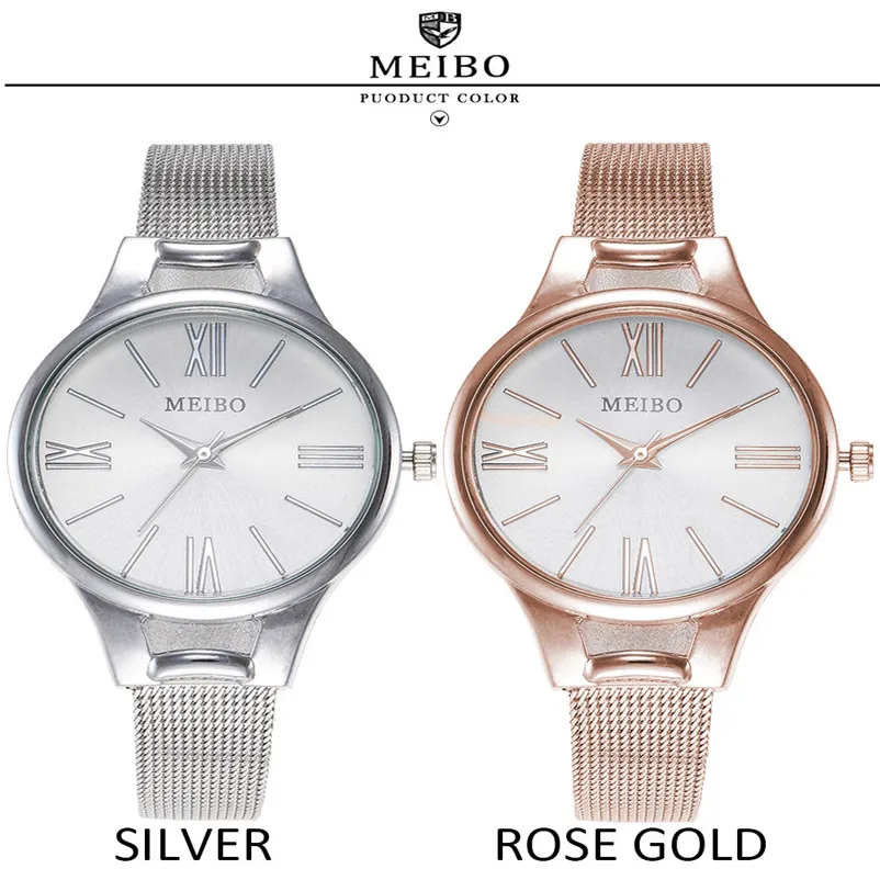 MEIBO Brand Rose Gold Women Watch Casual Ladies Stainless Steel Newv Strap Watch Analog Quartz Vogue WristWatch Relogio Feminino MEIBO Brand Rose Gold Women Watch Casual Ladies Stainless Steel Newv Strap Watch Analog Quartz Vogue WristWatch Relogio Feminino
